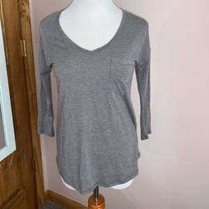 Gray v-neck shirt from SO